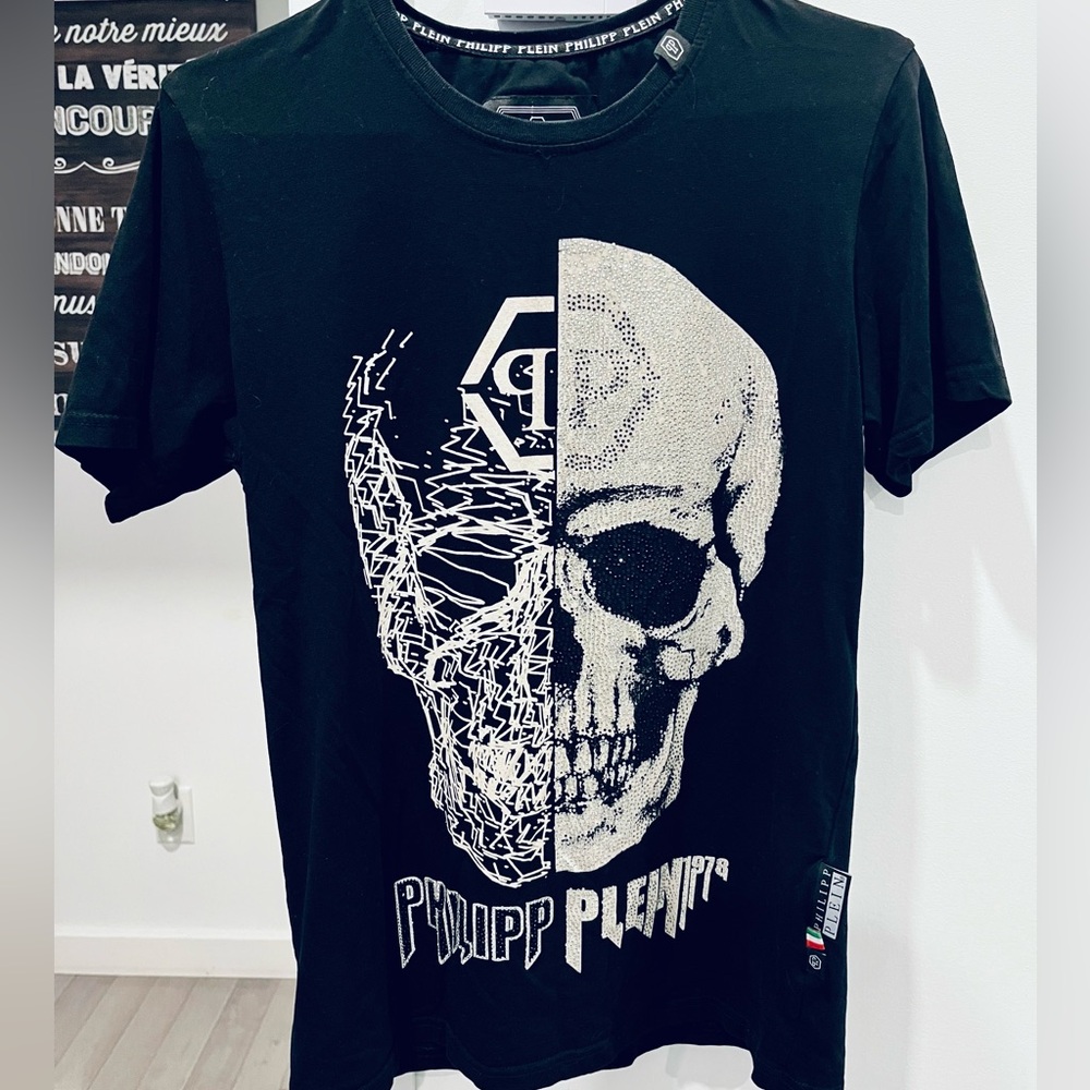 Philipp Plein Black and White Skull T-Shirt
